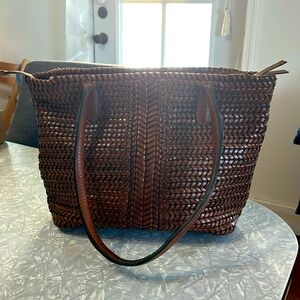 Source Unknown Brown Woven Tote Bag